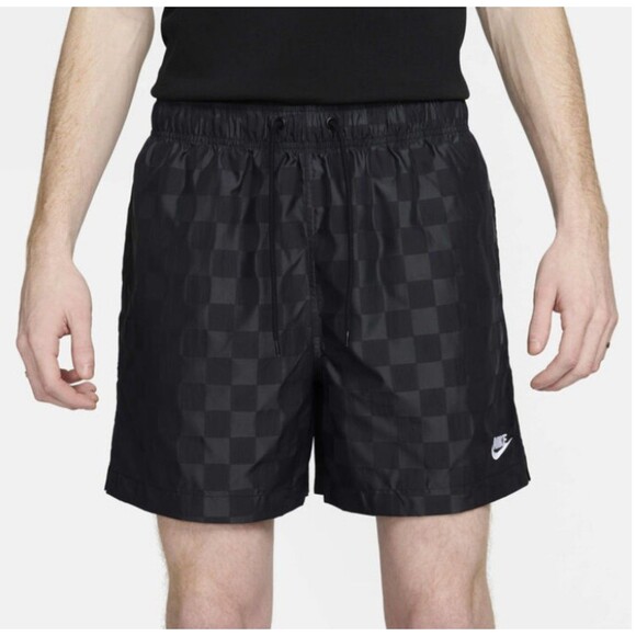 Men's Nike Flow Standard Fit Above Knee Length Shorts Black Checkered Medium - Picture 1 of 10
